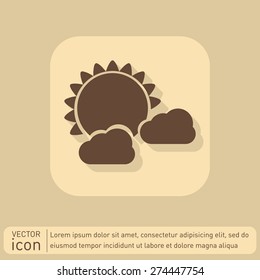 weather icon, sun behind the cloud