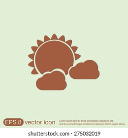 weather icon, sun behind the cloud