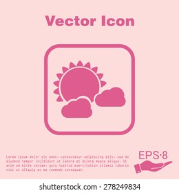 weather icon, sun behind the cloud