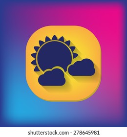 weather icon, sun behind the cloud