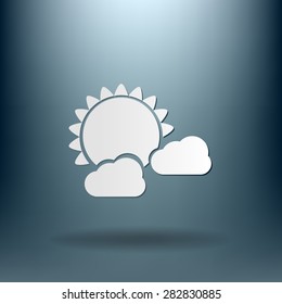 weather icon, sun behind the cloud
