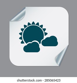 weather icon, sun behind the cloud
