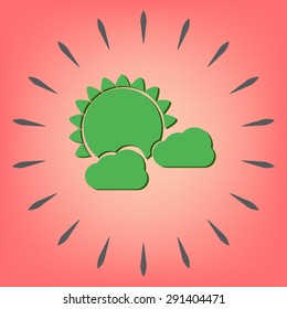 weather icon, sun behind the cloud