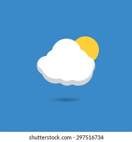 weather icon, sun behind the cloud