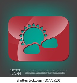 weather icon, sun behind the cloud