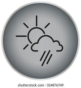 weather icon. sun behind the cloud with rain