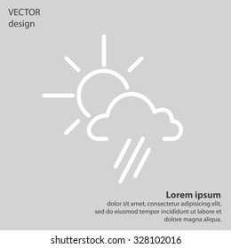 weather icon. sun behind the cloud with rain