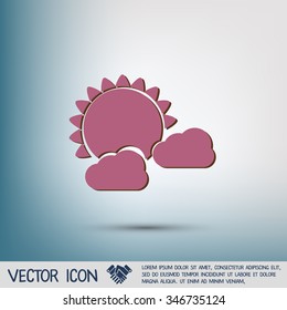 weather icon, sun behind the cloud