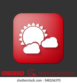 weather icon, sun behind the cloud
