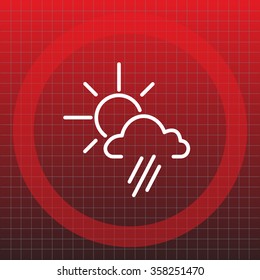 weather icon. sun behind the cloud with rain