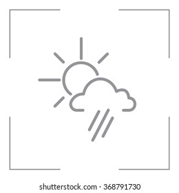 weather icon. sun behind the cloud with rain