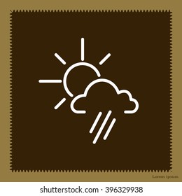 weather icon. sun behind the cloud with rain