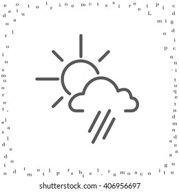 weather icon. sun behind the cloud with rain