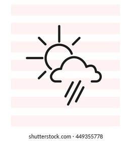 weather icon. sun behind the cloud with rain