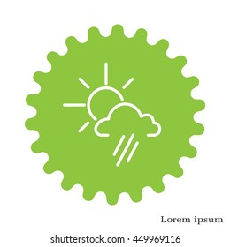 weather icon. sun behind the cloud with rain