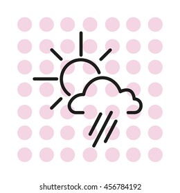 weather icon. sun behind the cloud with rain