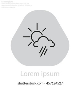 weather icon. sun behind the cloud with rain