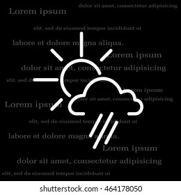 weather icon. sun behind the cloud with rain