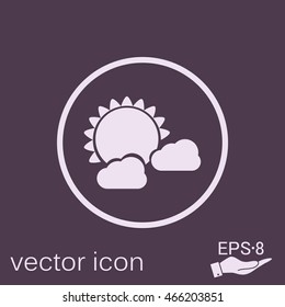 weather icon, sun behind the cloud