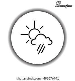 weather icon. sun behind the cloud with rain