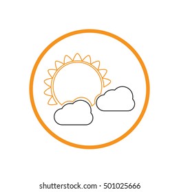 weather icon, sun behind the cloud