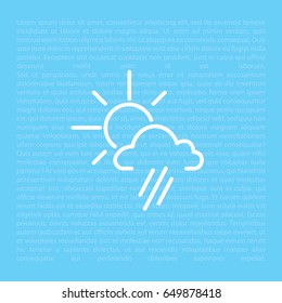weather icon. sun behind the cloud with rain