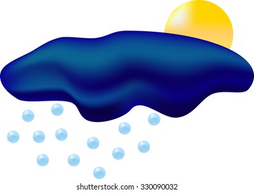 weather icon sun cloud snow falls