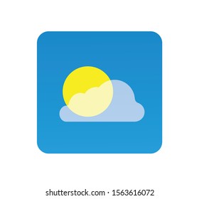 Weather icon sun with cloud vector design