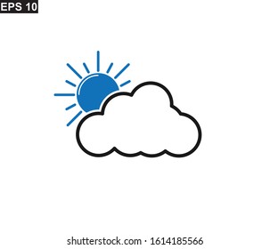 Weather Icon, sun cloud icon
vector isolated 