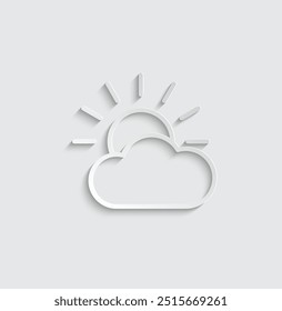 weather icon sun and cloud vector symbol