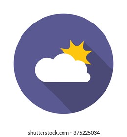 weather icon. sun and cloud. vector illustration
