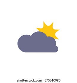 weather icon. sun and cloud. vector illustration