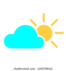 weather icon sun cloudy vector