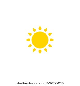 Weather icon, icon of sun, flat simple design. Vector isolated illustration. 