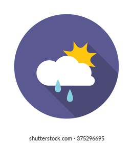 weather icon. sun and rain. vector illustration