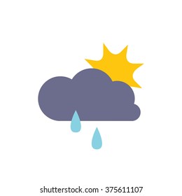 weather icon. sun and rain. vector illustration