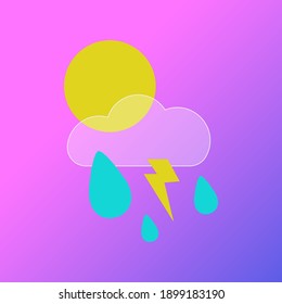 icono del tiempo, sol, tormenta, lluvia.Vector