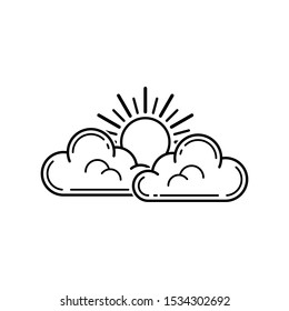 Weather Icon. Sunny Cloudy Icon Vector
