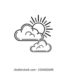 Weather Icon. Sunny Cloudy Icon Vector