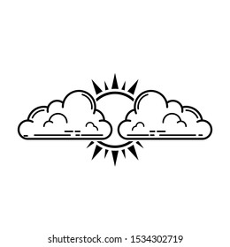 Weather Icon. Sunny Cloudy Icon Vector