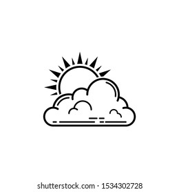 Weather Icon. Sunny Cloudy Icon Vector