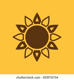 The weather icon. Sunrise and sunshine, weather, sun symbol. UI. Web. Logo. Sign. Flat design. App. Stock vector