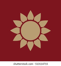 The weather icon. Sunrise and sunshine, weather, sun symbol. UI. Web. Logo. Sign Flat design App Stock vector