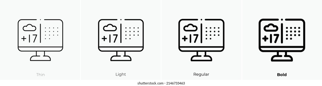 weather icon. Thin, Light Regular And Bold style design isolated on white background