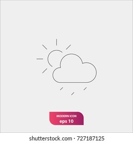 Weather icon thin line, flat symbol, vector illustration, trendy sign for graphic design, logo, website, mobile app, social media etc