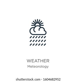 Weather icon. Thin linear weather outline icon isolated on white background from meteorology collection. Line vector sign, symbol for web and mobile