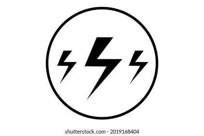 Weather icon of three lightnings, vector illustration. Sticky symbol of forecast. Meteorological infographics sign. Web icon vector design. EPS10.
