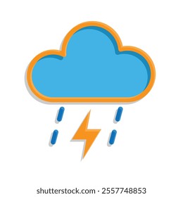 weather icon. thunderstorm, cloudy and meteorological weather. vector cloud symbol for web, mobile, climate. colored flat design style. vector design template.