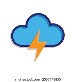 weather icon. thunderstorm, cloudy and meteorological weather. vector cloud symbol for web, mobile, climate. colored flat design style. vector design template.