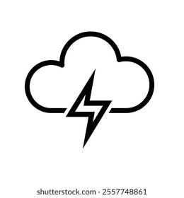 weather icon. thunderstorm, cloudy and meteorological weather. vector cloud symbol for web, mobile, climate. Line design style. vector design template.